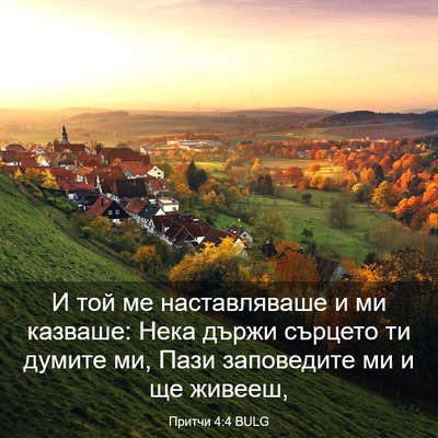 Picture 03 - Притчи 4:4 BULG - И той ме наставляваше и ми - Bible Verse Picture