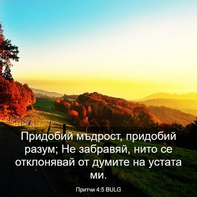 Picture 03 - Притчи 4:5 BULG - Придобий мъдрост, придобий - Bible Verse Picture