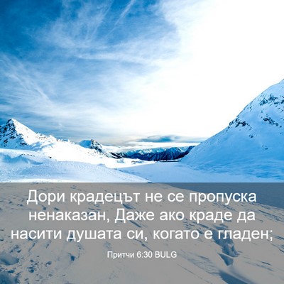 Picture 03 - Притчи 6:30 BULG - Дори крадецът не се - Bible Verse Picture