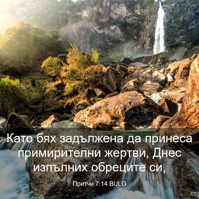 Picture 03 - Притчи 7:14 BULG - Като бях задължена да - Bible Verse Picture