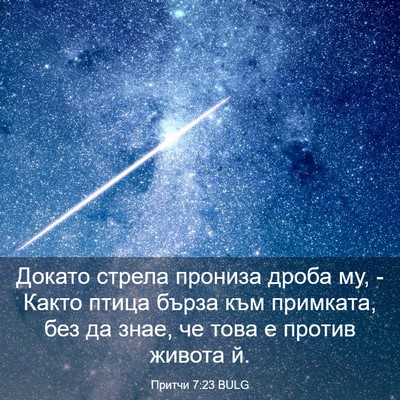 Picture 03 - Притчи 7:23 BULG - Докато стрела прониза - Bible Verse Picture