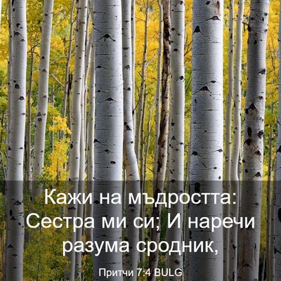 Picture 03 - Притчи 7:4 BULG - Кажи на мъдростта: Сестра - Bible Verse Picture