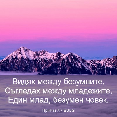 Picture 03 - Притчи 7:7 BULG - Видях между безумните, - Bible Verse Picture