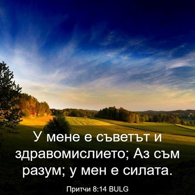Picture 03 - Притчи 8:14 BULG - У мене е съветът и - Bible Verse Picture