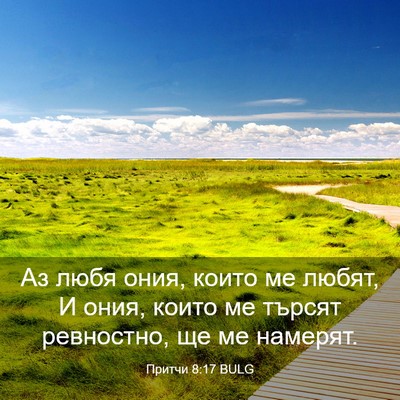 Picture 03 - Притчи 8:17 BULG - Аз любя ония, които ме - Bible Verse Picture