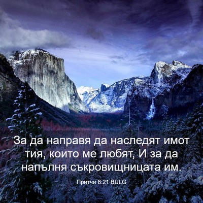 Picture 03 - Притчи 8:21 BULG - За да направя да наследят - Bible Verse Picture