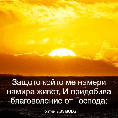Picture 03 - Притчи 8:35 BULG - Защото който ме намери - Bible Verse Picture