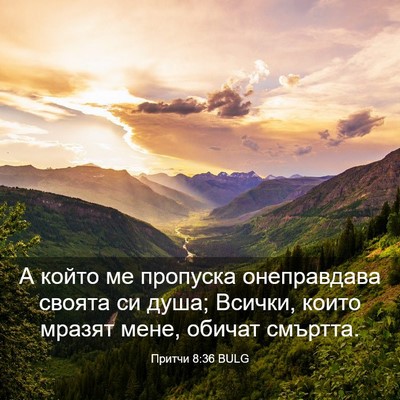 Picture 03 - Притчи 8:36 BULG - А който ме пропуска - Bible Verse Picture
