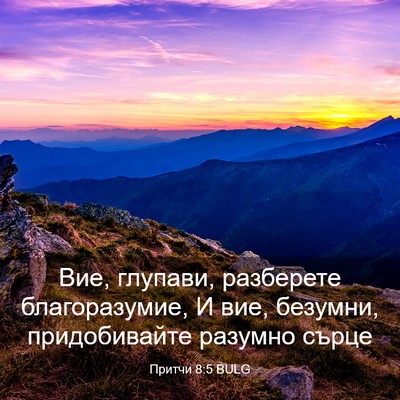 Picture 03 - Притчи 8:5 BULG - Вие, глупави, разберете - Bible Verse Picture