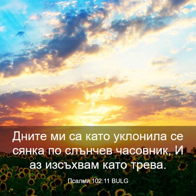 Picture 03 - Псалми 102:11 BULG - Дните ми са като уклонила - Bible Verse Picture