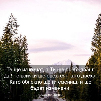 Picture 03 - Псалми 102:26 BULG - Те ще изчезнат, а Ти ще - Bible Verse Picture