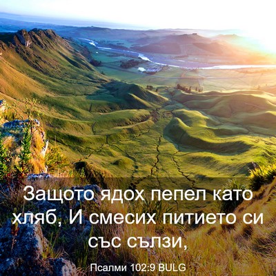 Picture 03 - Псалми 102:9 BULG - Защото ядох пепел като - Bible Verse Picture
