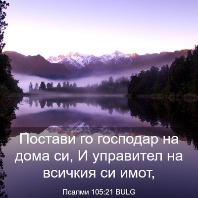 Picture 03 - Псалми 105:21 BULG - Постави го господар на - Bible Verse Picture