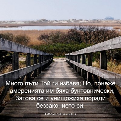 Picture 03 - Псалми 106:43 BULG - Много пъти Той ги избавя; - Bible Verse Picture
