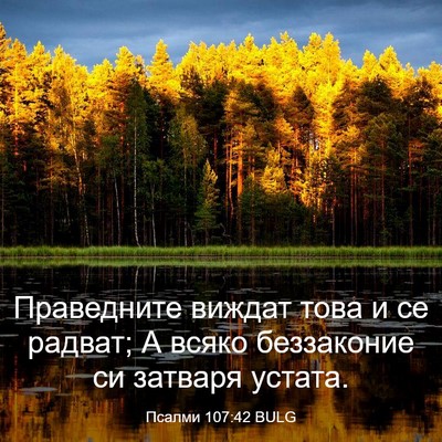 Picture 03 - Псалми 107:42 BULG - Праведните виждат това и - Bible Verse Picture