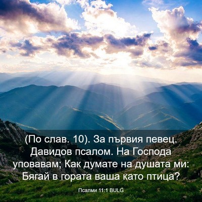 Picture 03 - Псалми 11:1 BULG - (По слав. 10). За първия - Bible Verse Picture