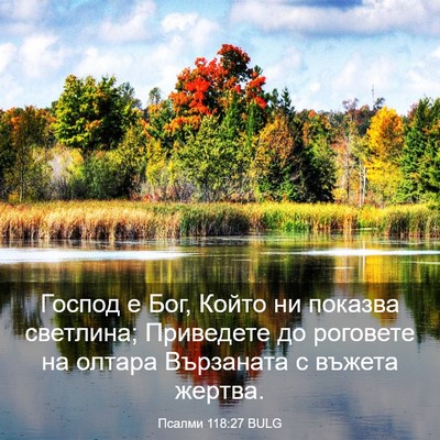 Picture 03 - Псалми 118:27 BULG - Господ е Бог, Който ни - Bible Verse Picture