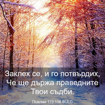 Picture 03 - Псалми 119:106 BULG - Заклех се, и го потвърдих, - Bible Verse Picture