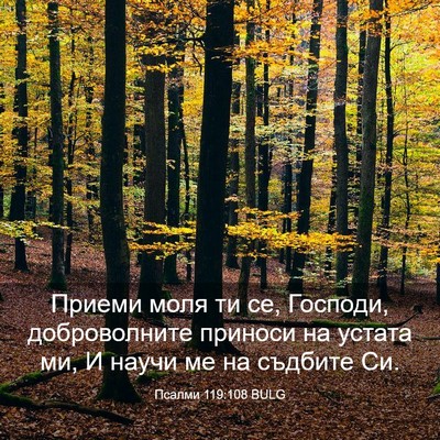 Picture 03 - Псалми 119:108 BULG - Приеми моля ти се, Господи, - Bible Verse Picture