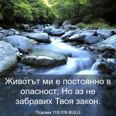 Picture 03 - Псалми 119:109 BULG - Животът ми е постоянно в - Bible Verse Picture