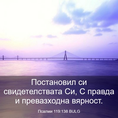 Picture 03 - Псалми 119:138 BULG - Постановил си - Bible Verse Picture