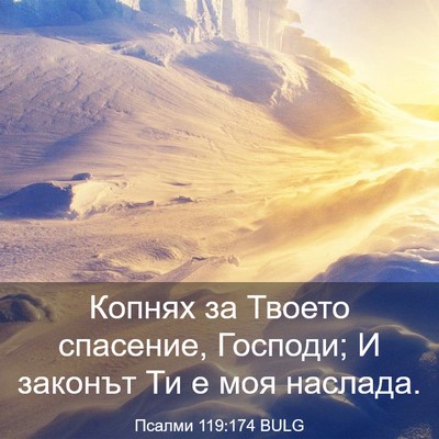 Picture 03 - Псалми 119:174 BULG - Копнях за Твоето спасение, - Bible Verse Picture