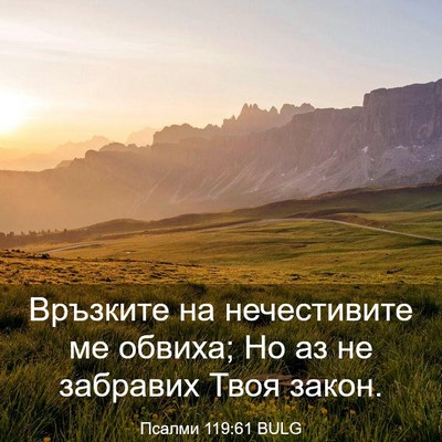 Picture 03 - Псалми 119:61 BULG - Връзките на нечестивите ме - Bible Verse Picture