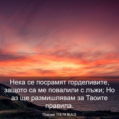 Picture 03 - Псалми 119:78 BULG - Нека се посрамят - Bible Verse Picture
