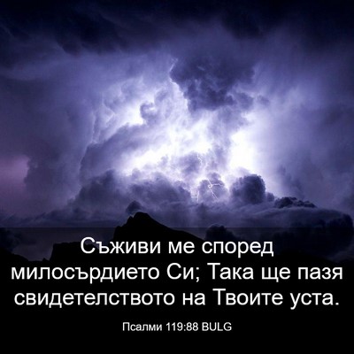 Picture 03 - Псалми 119:88 BULG - Съживи ме според - Bible Verse Picture