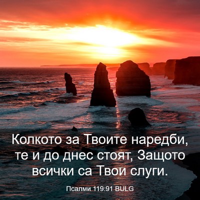Picture 03 - Псалми 119:91 BULG - Колкото за Твоите наредби, - Bible Verse Picture