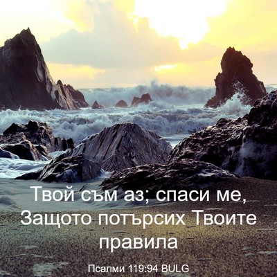 Picture 03 - Псалми 119:94 BULG - Твой съм аз; спаси ме, - Bible Verse Picture