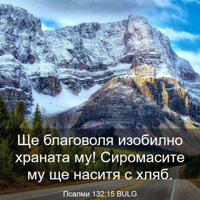 Picture 03 - Псалми 132:15 BULG - Ще благоволя изобилно - Bible Verse Picture