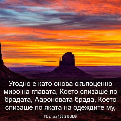 Picture 03 - Псалми 133:2 BULG - Угодно е като онова - Bible Verse Picture