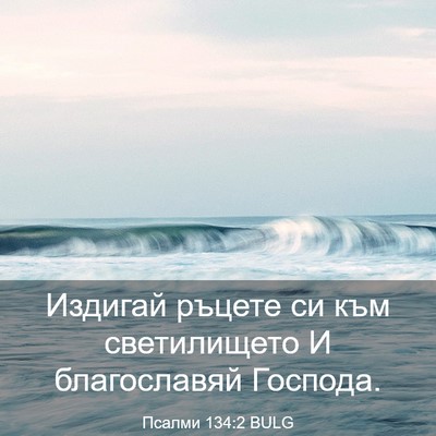 Picture 03 - Псалми 134:2 BULG - Издигай ръцете си към - Bible Verse Picture