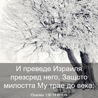 Picture 03 - Псалми 136:14 BULG - И преведе Израиля презсред - Bible Verse Picture