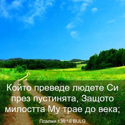 Picture 03 - Псалми 136:16 BULG - Който преведе людете Си - Bible Verse Picture