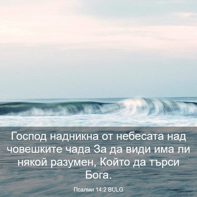 Picture 03 - Псалми 14:2 BULG - Господ надникна от - Bible Verse Picture