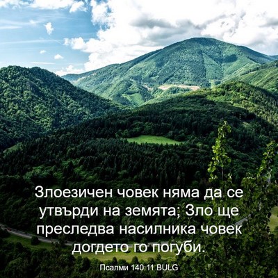 Picture 03 - Псалми 140:11 BULG - Злоезичен човек няма да се - Bible Verse Picture