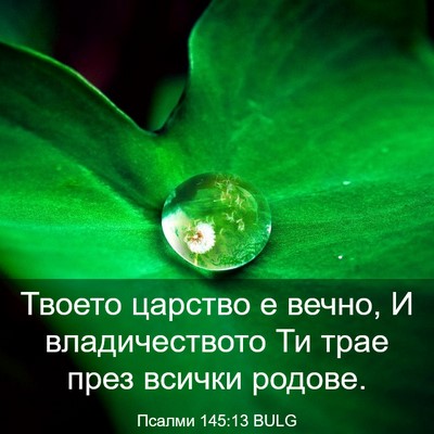 Picture 03 - Псалми 145:13 BULG - Твоето царство е вечно, И - Bible Verse Picture