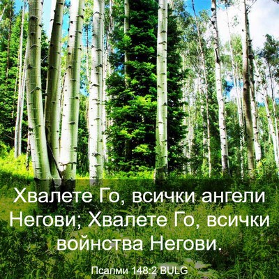 Picture 03 - Псалми 148:2 BULG - Хвалете Го, всички ангели - Bible Verse Picture