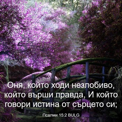 Picture 03 - Псалми 15:2 BULG - Оня, който ходи незлобиво, - Bible Verse Picture
