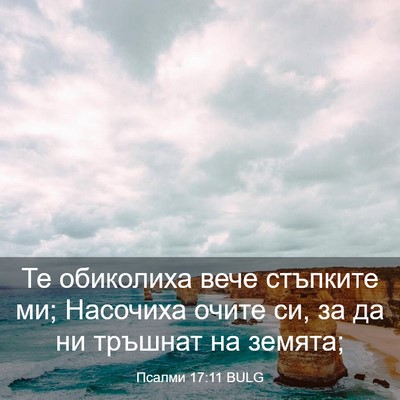 Picture 03 - Псалми 17:11 BULG - Те обиколиха вече стъпките - Bible Verse Picture