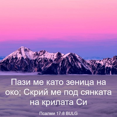 Picture 03 - Псалми 17:8 BULG - Пази ме като зеница на око; - Bible Verse Picture