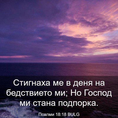 Picture 03 - Псалми 18:18 BULG - Стигнаха ме в деня на - Bible Verse Picture