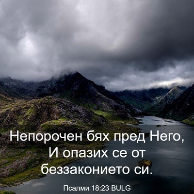 Picture 03 - Псалми 18:23 BULG - Непорочен бях пред Него, И - Bible Verse Picture