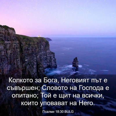 Picture 03 - Псалми 18:30 BULG - Колкото за Бога, Неговият - Bible Verse Picture