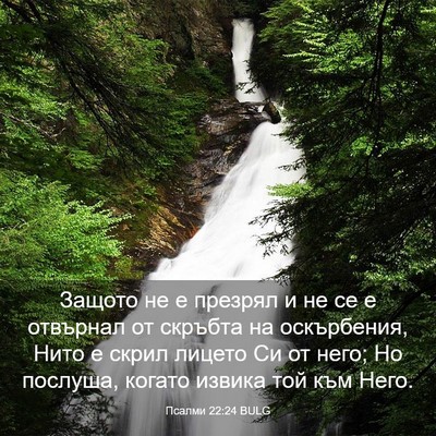Picture 03 - Псалми 22:24 BULG - Защото не е презрял и не се - Bible Verse Picture