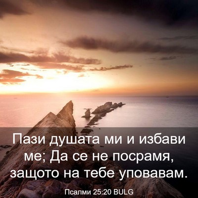 Picture 03 - Псалми 25:20 BULG - Пази душата ми и избави ме; - Bible Verse Picture