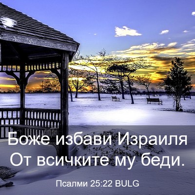 Picture 03 - Псалми 25:22 BULG - Боже избави Израиля От - Bible Verse Picture