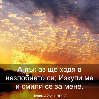 Picture 03 - Псалми 26:11 BULG - А пък аз ще ходя в - Bible Verse Picture